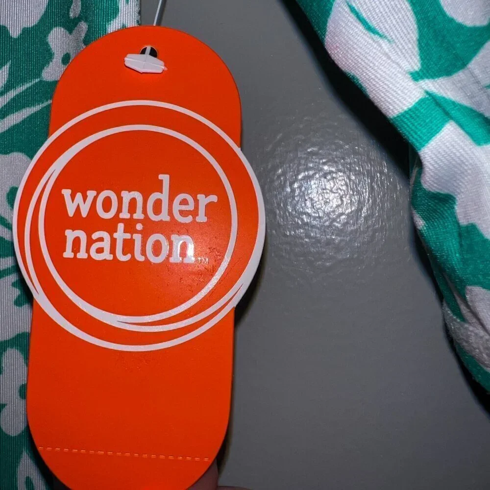 NWT Wonder Nation Baby Zip Rashie Hibiscus Size 3-6 Months